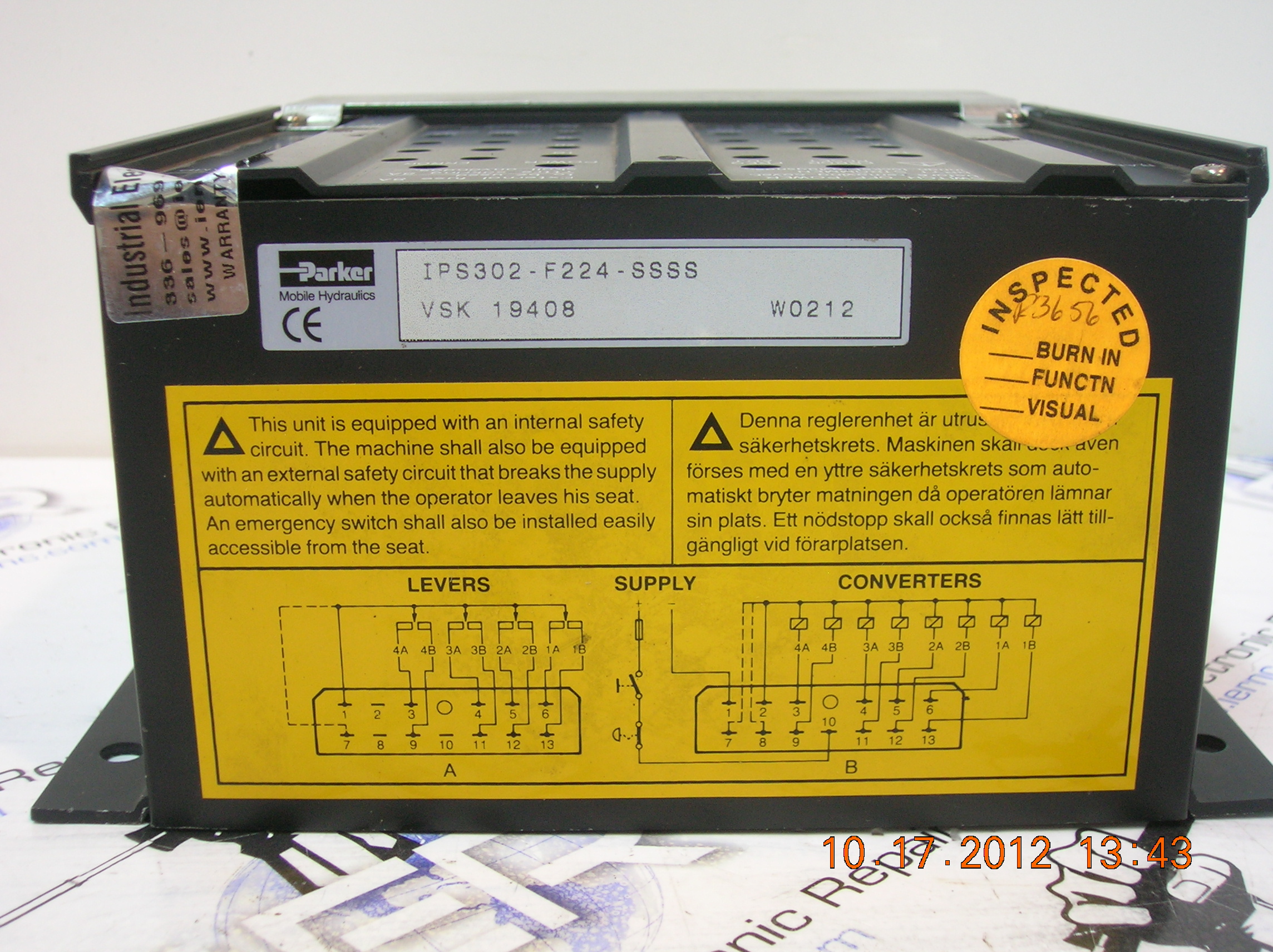 Parker IPS302-F224-SSSS industrial electronic unit